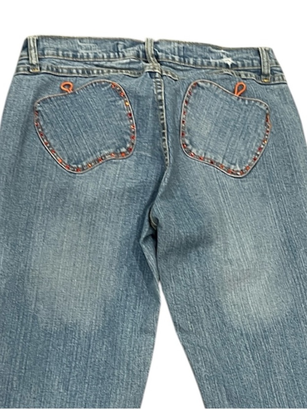 Y2K vintage Apple Bottoms embellished rhinestones denim crop jeans 7/8